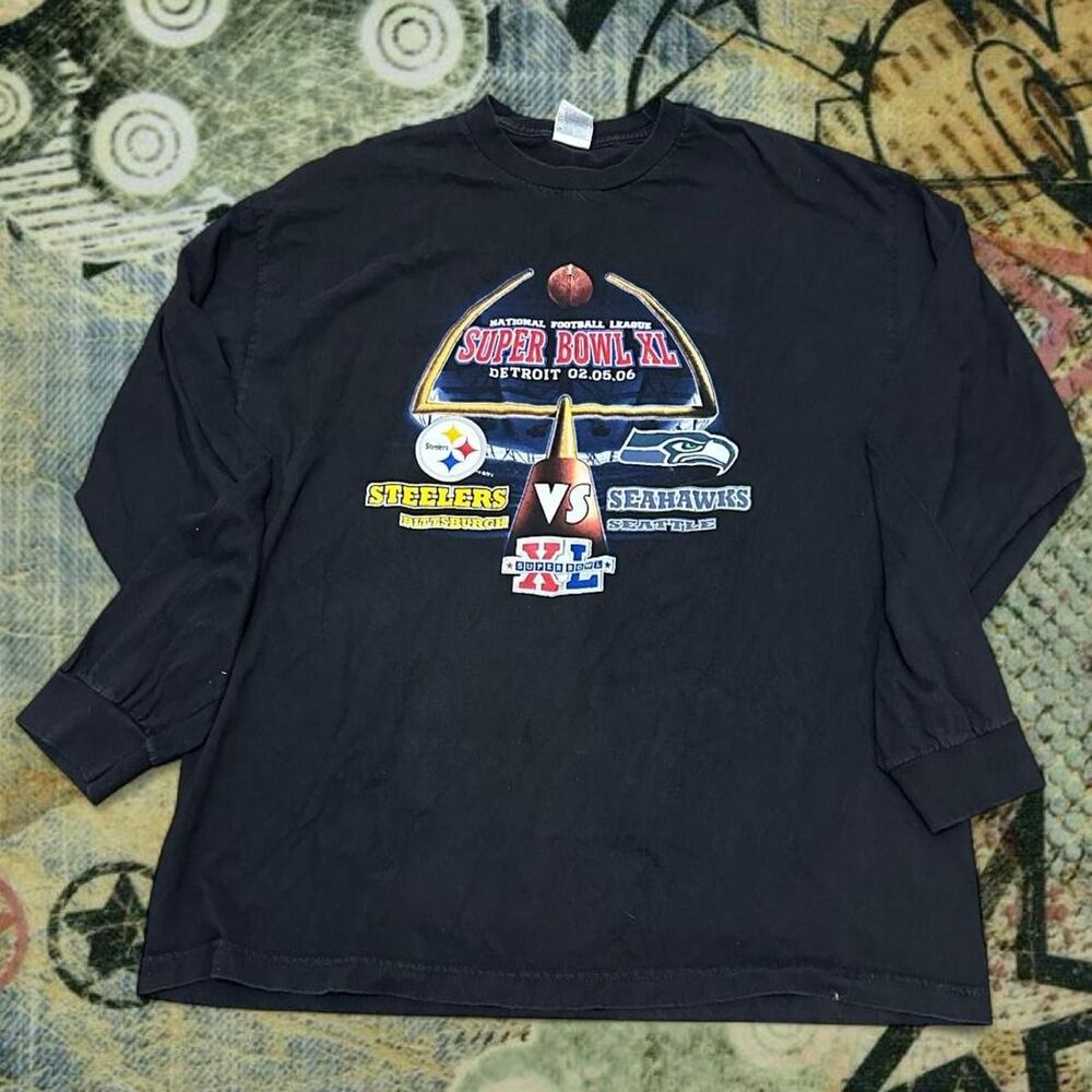 NFL Seahawks VS. Steelers ‘06 Super Bowl Detroit Long Sleeve T-shirt